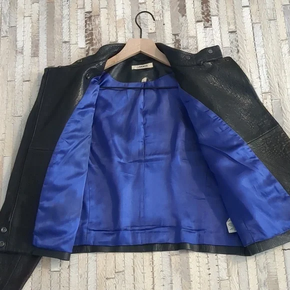 J Brand 100% Lamb Leather Biker Jacket - Picture 6 of 9